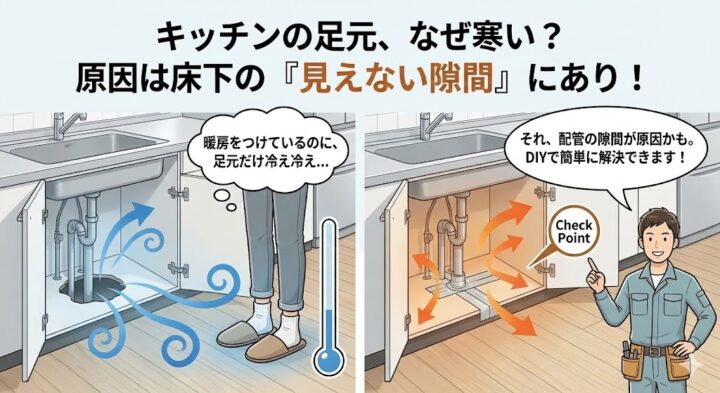 キッチンの足元はなぜ寒い?原因は床下の「見えない隙間」にあり!