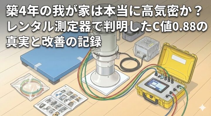 築4年の我が家は本当に高気密か?レンタル測定器で判明したC値0.88の真実と改善の記録