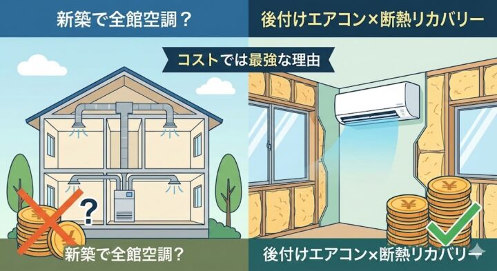 新築で全館空調は本当に必要?「後付けエアコン×断熱リカバリー」がコストでは最強な理由