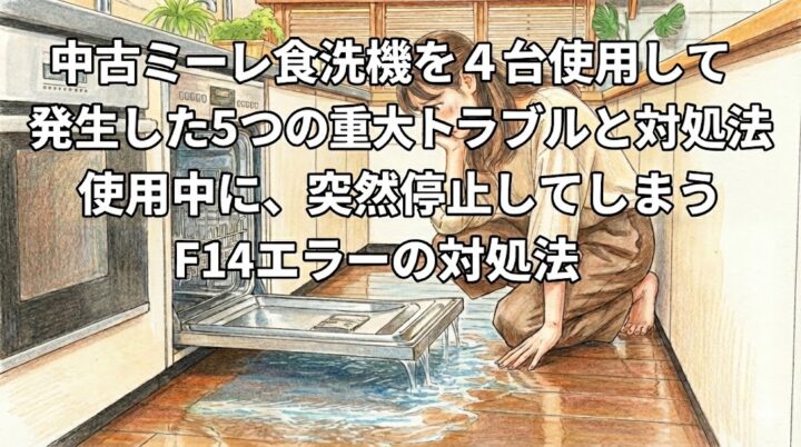 中古ミーレ食洗機を４台使用して発生した５つの重大トラブルと対処法使用中に、突然停止してしまうF14エラーの対処法