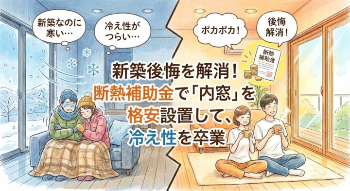 新築後悔を解消！断熱補助金で「内窓」を格安設置して、冷え性を卒業