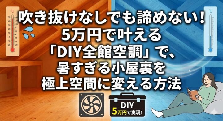 吹き抜けなしでも諦めない！5万円で叶える「DIY全館空調」で、暑すぎる小屋裏を極上空間に変える方法
