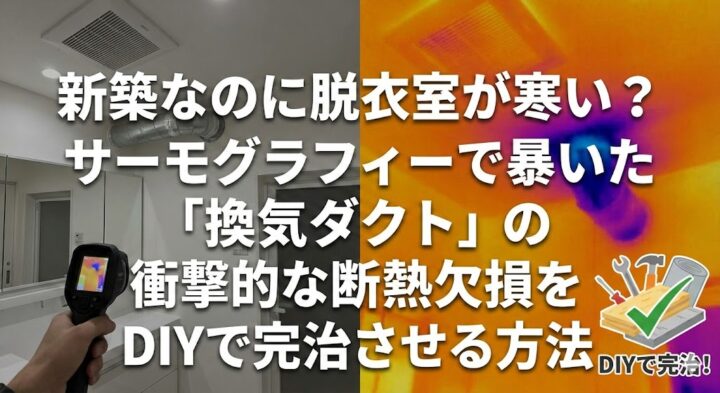 新築なのに脱衣室が寒い?サーモグラフィーで暴いた「換気ダクト」の衝撃的な断熱欠損をDIYで完治させる方法