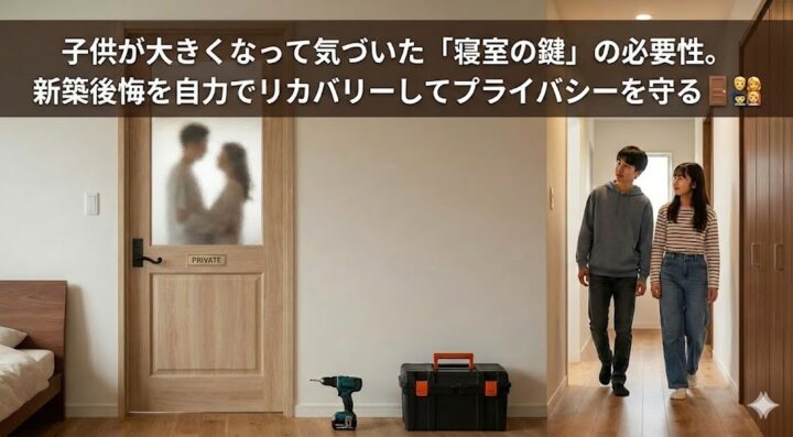 子供が大きくなって気づいた「寝室の鍵」の必要性。新築後悔を自力でリカバリーしてプライバシーを守る 🚪👨‍👩‍👧‍👦